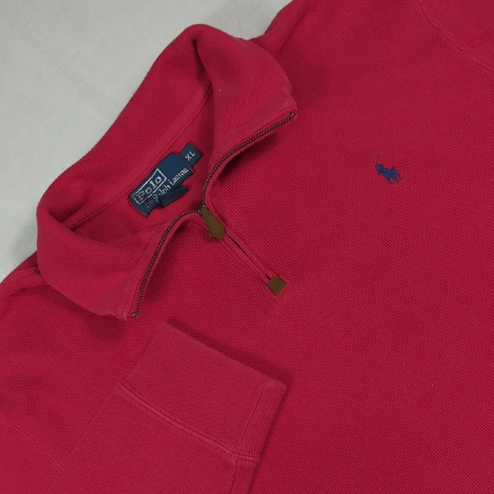Polo Ralph Lauren Men's Red Quarter Zip Pullover Sweater Size XL